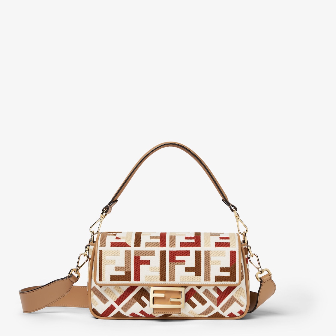 FENDI Baguette® Canvas bag with multicolor FF embroidery - Image 1